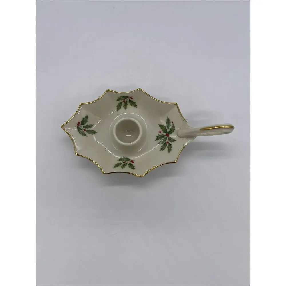 Lenox Holiday Candle Holder Holly